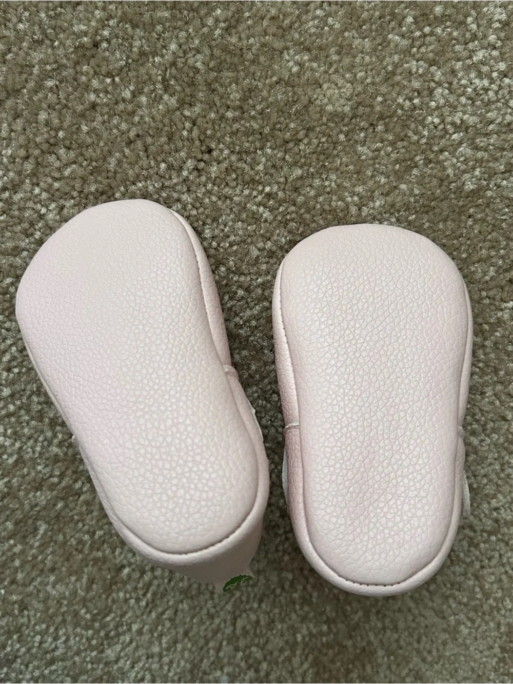 First Steps Pink Baby Mary Jane Shoes with Scalloped Trim
